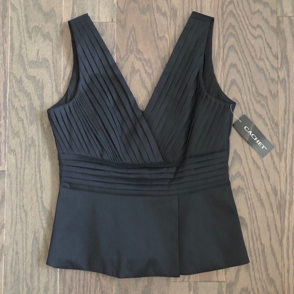 Cachet Pleated Sleeveless Top